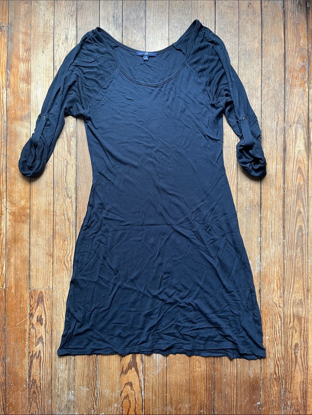 GAP Navy Long-Sleeve Scoop Neck Dress